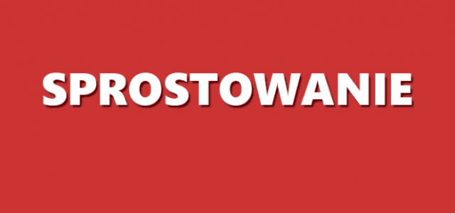 Sprostowanie w tygodniku “Nasz Dzień po dniu” z 13 marca 
