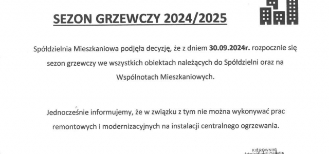 Sezon grzewczy 2024-2025